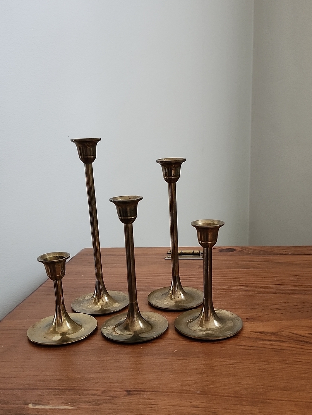Brass Taper Candle Holder Set Of 5 Classic Brass